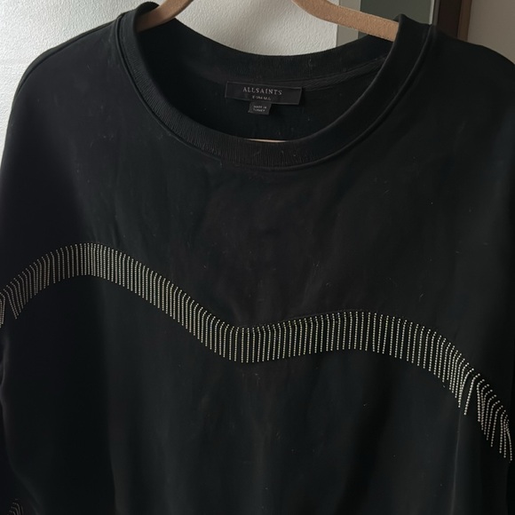 All Saints black chain pullover sweatshirt - Picture 2 of 3